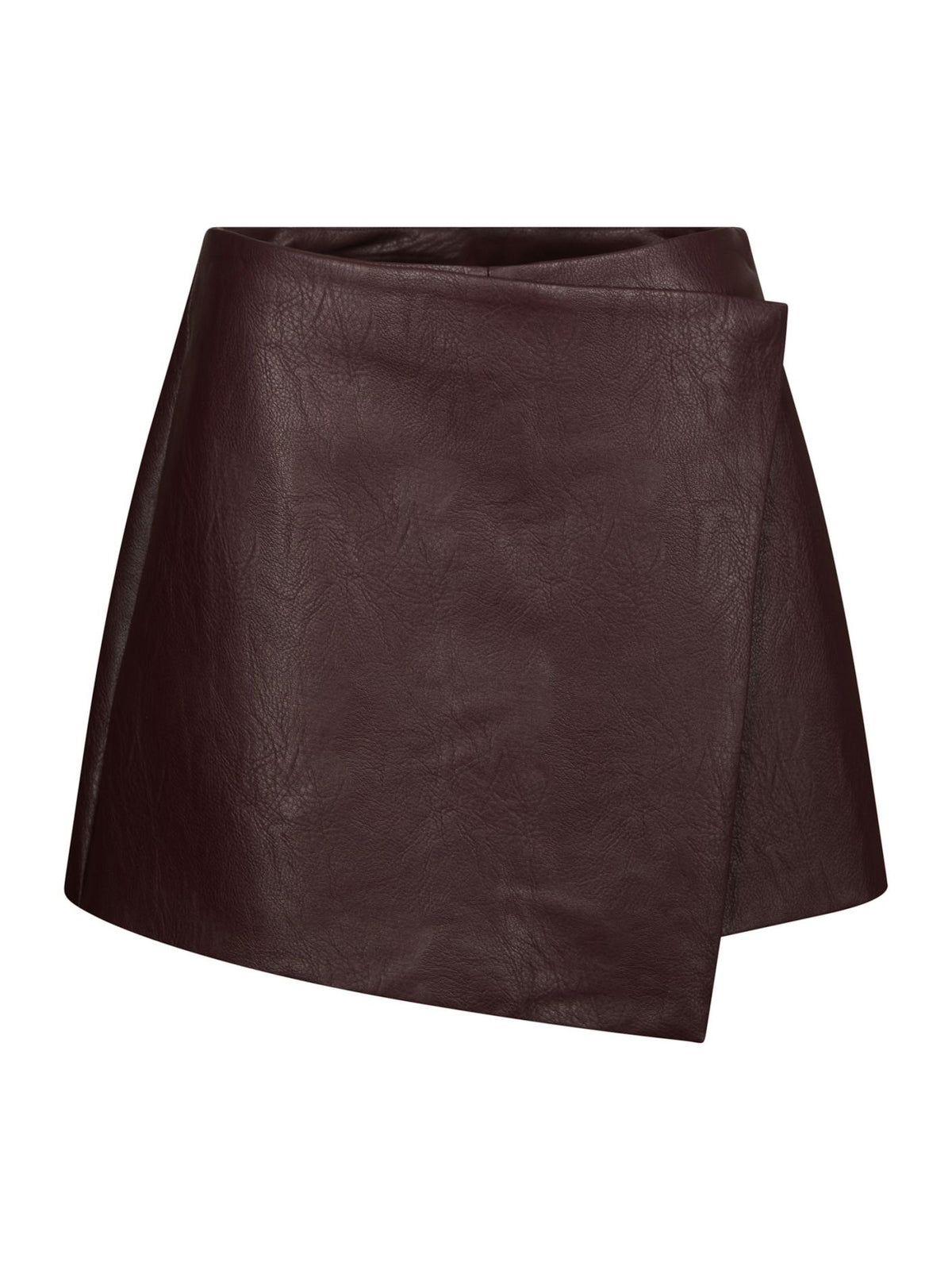 Elayne Faux Leather Skort - Bordeaux