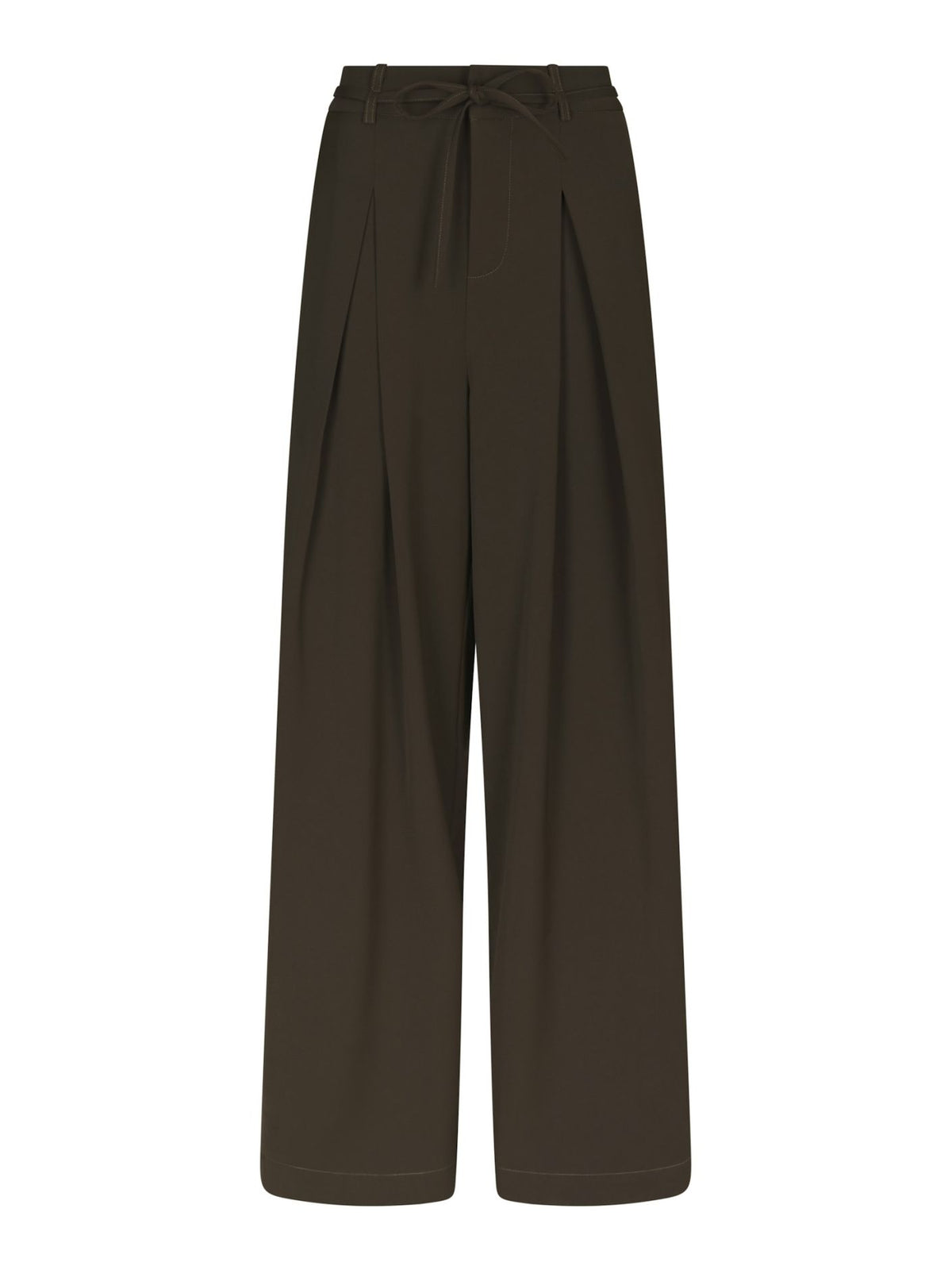 Eddina Woven Pantalon - Donker Bruin