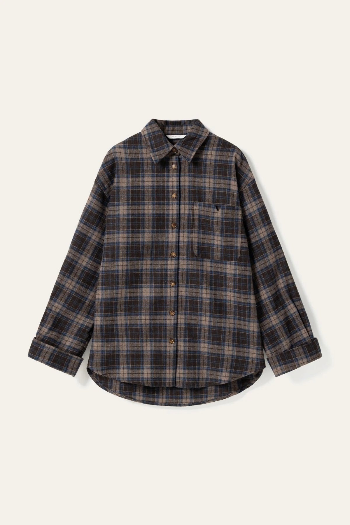 N-Marlon Blouse - Bruin/Blauw