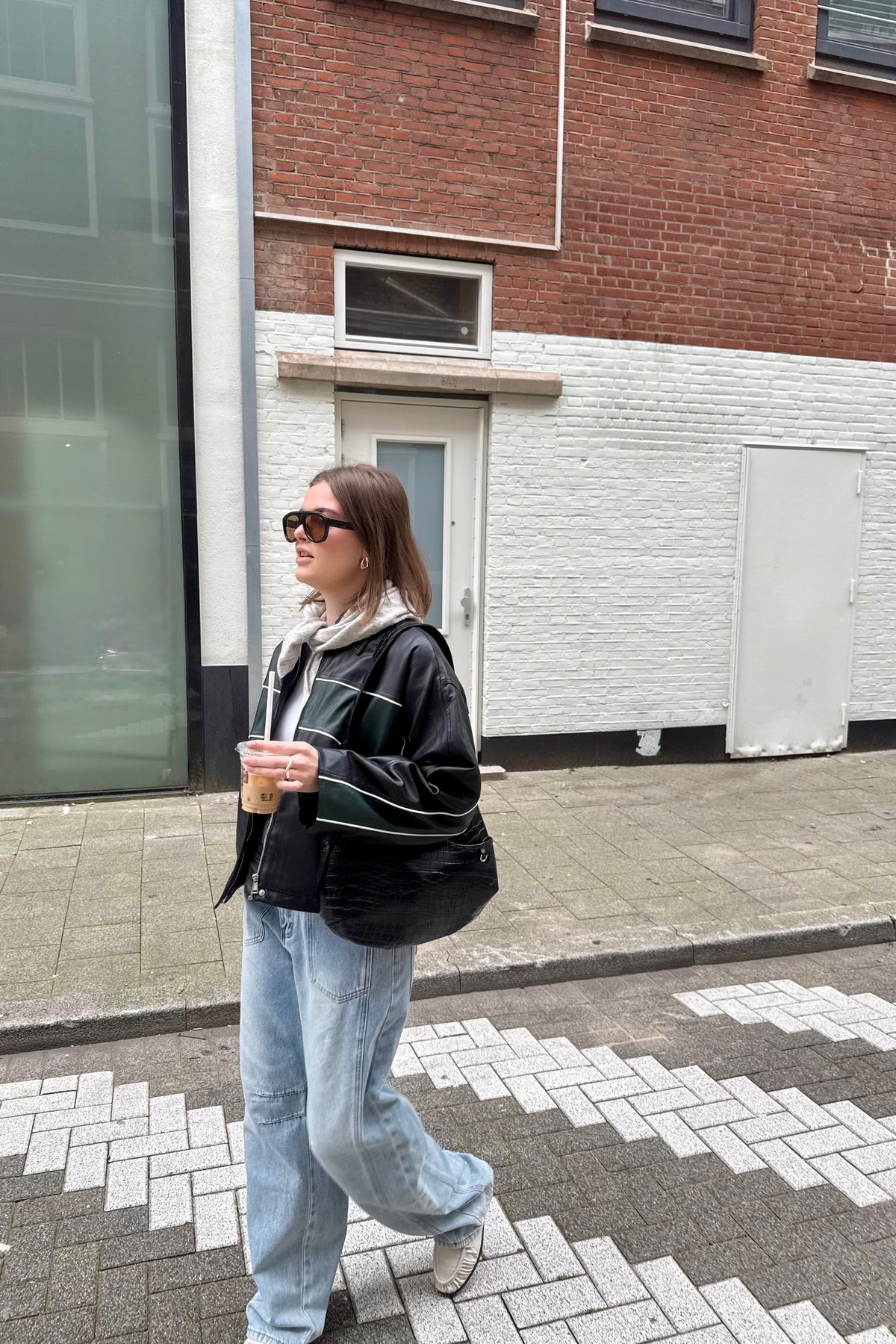 Mahsuri Biker Jas - Zwart/Groen