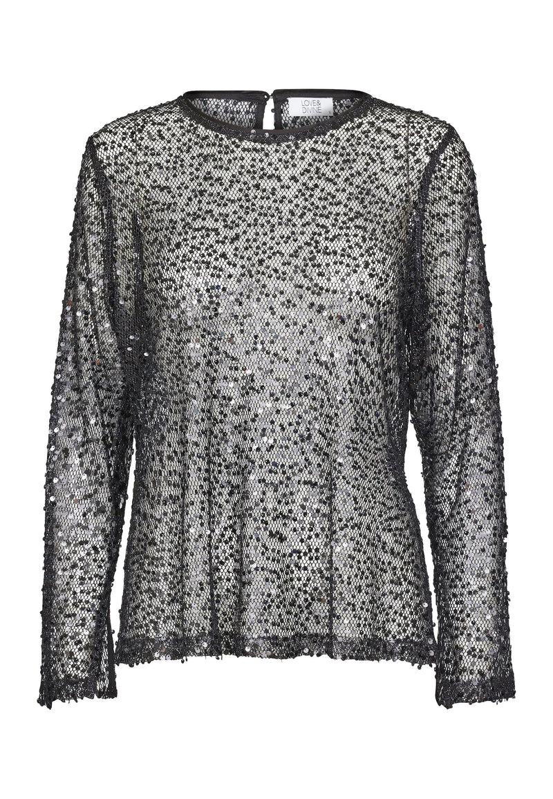 Lucia Blouse - Zwart Glitter 