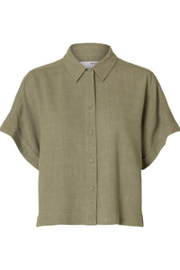 SLFViva Cropped blouse - Khaki