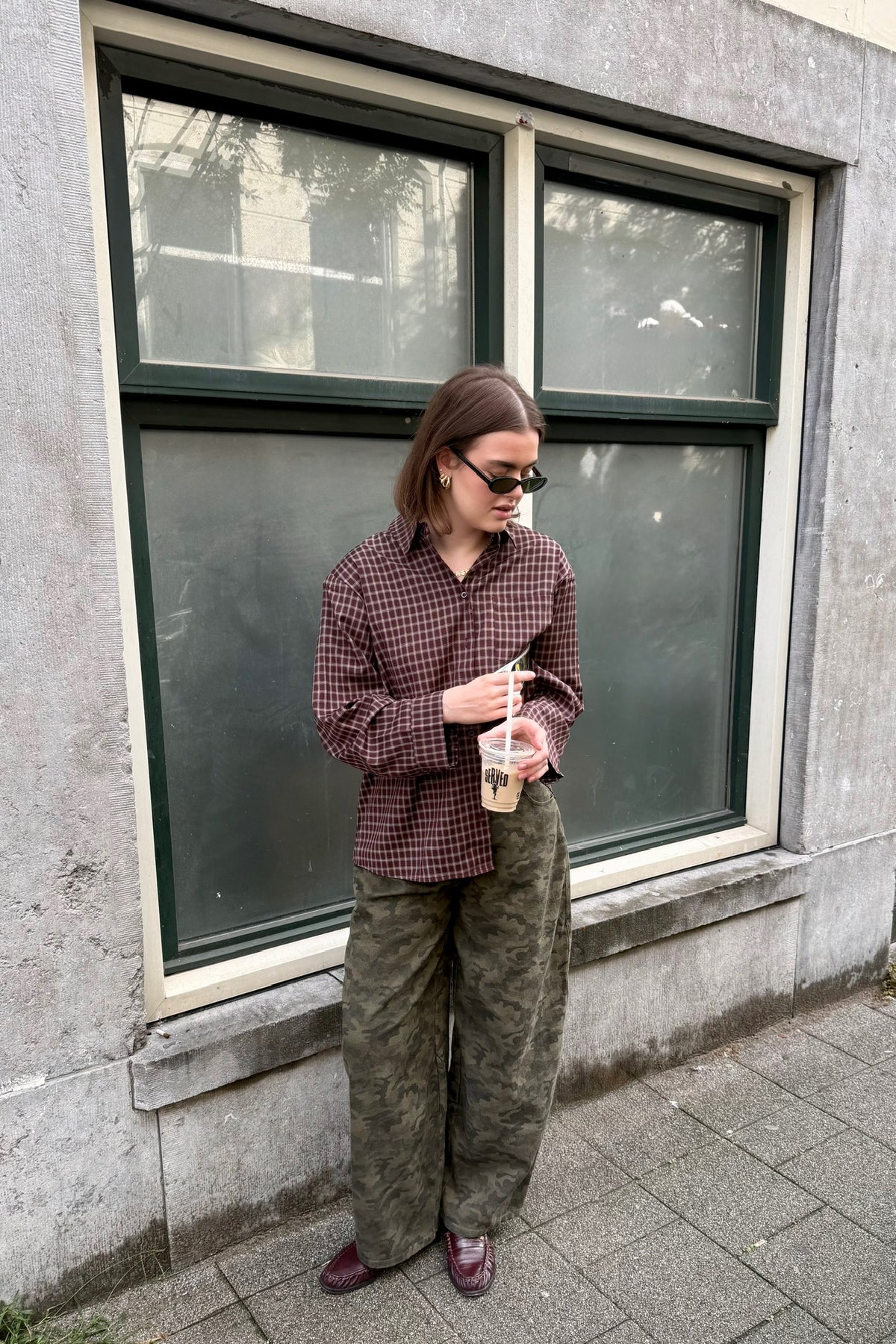 Anella Check Shirt - Bruin