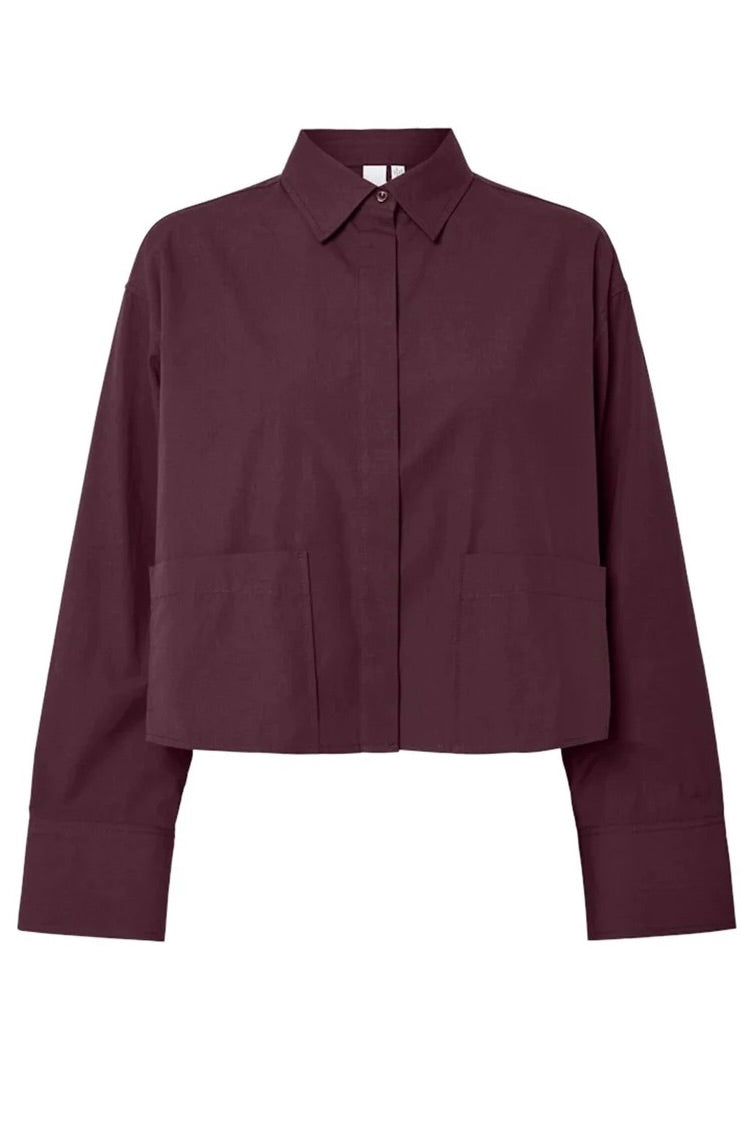 YASLee Cropped Blouse - Fig