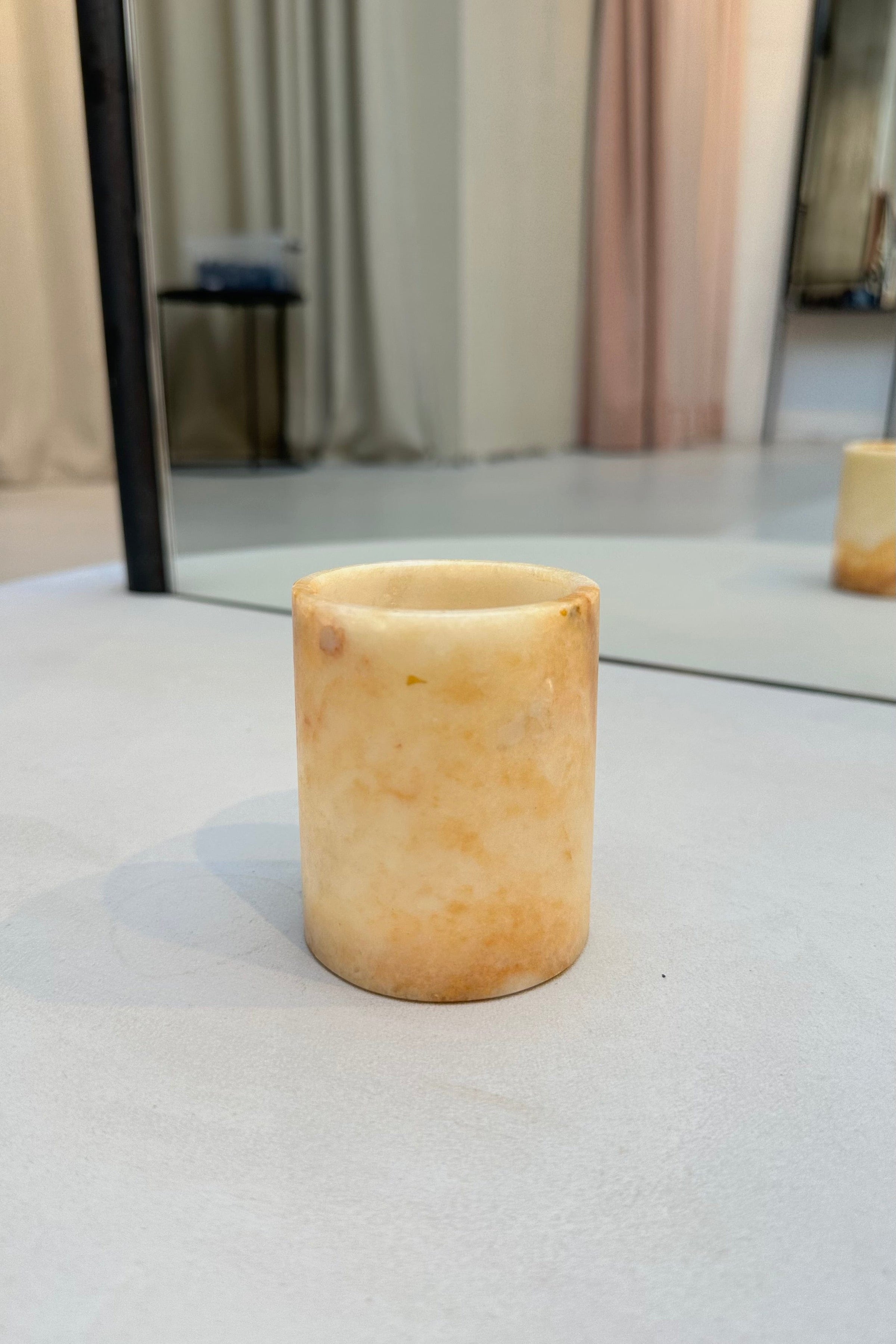 Alabaster Waxinelichthouder Cilinder - Bruin