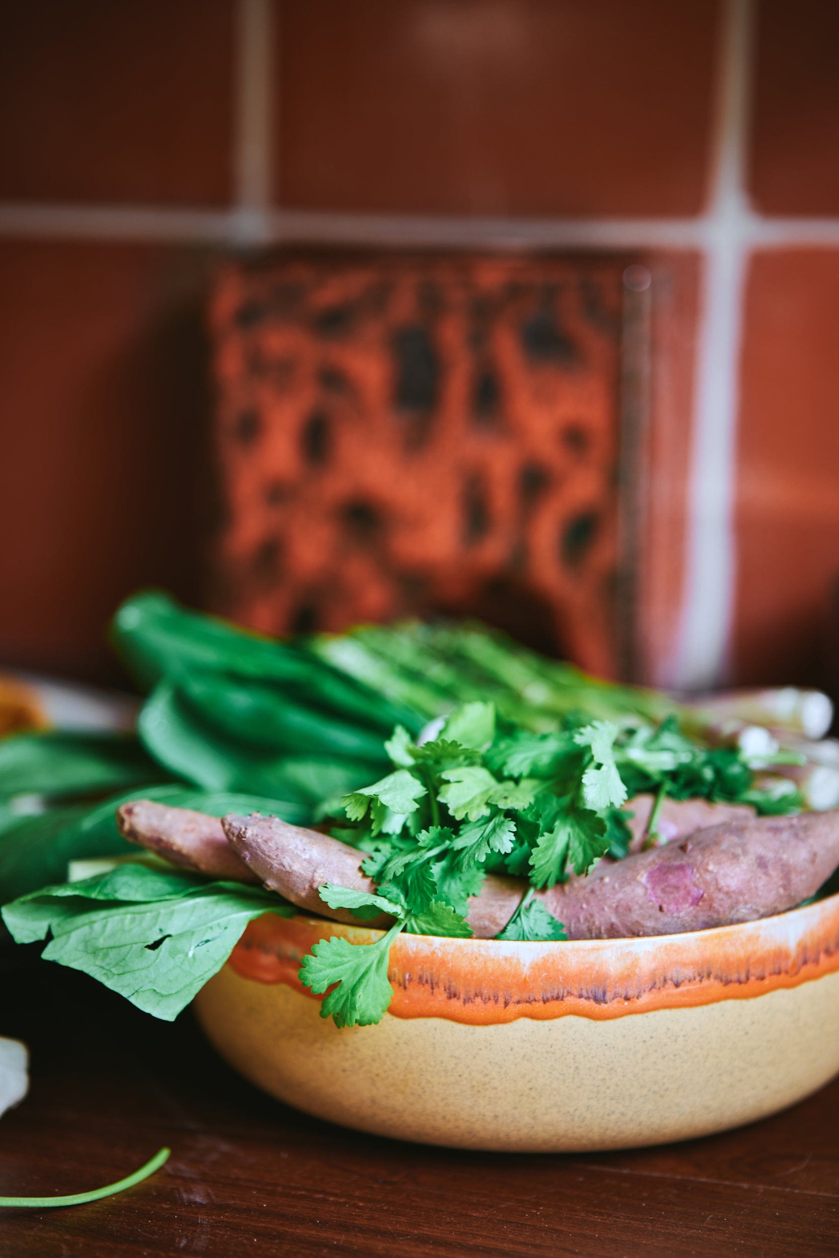 HKliving 70's Keramiek Salade Schaal - Wal 