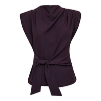 NolanCC Pleat Top - Bordeaux