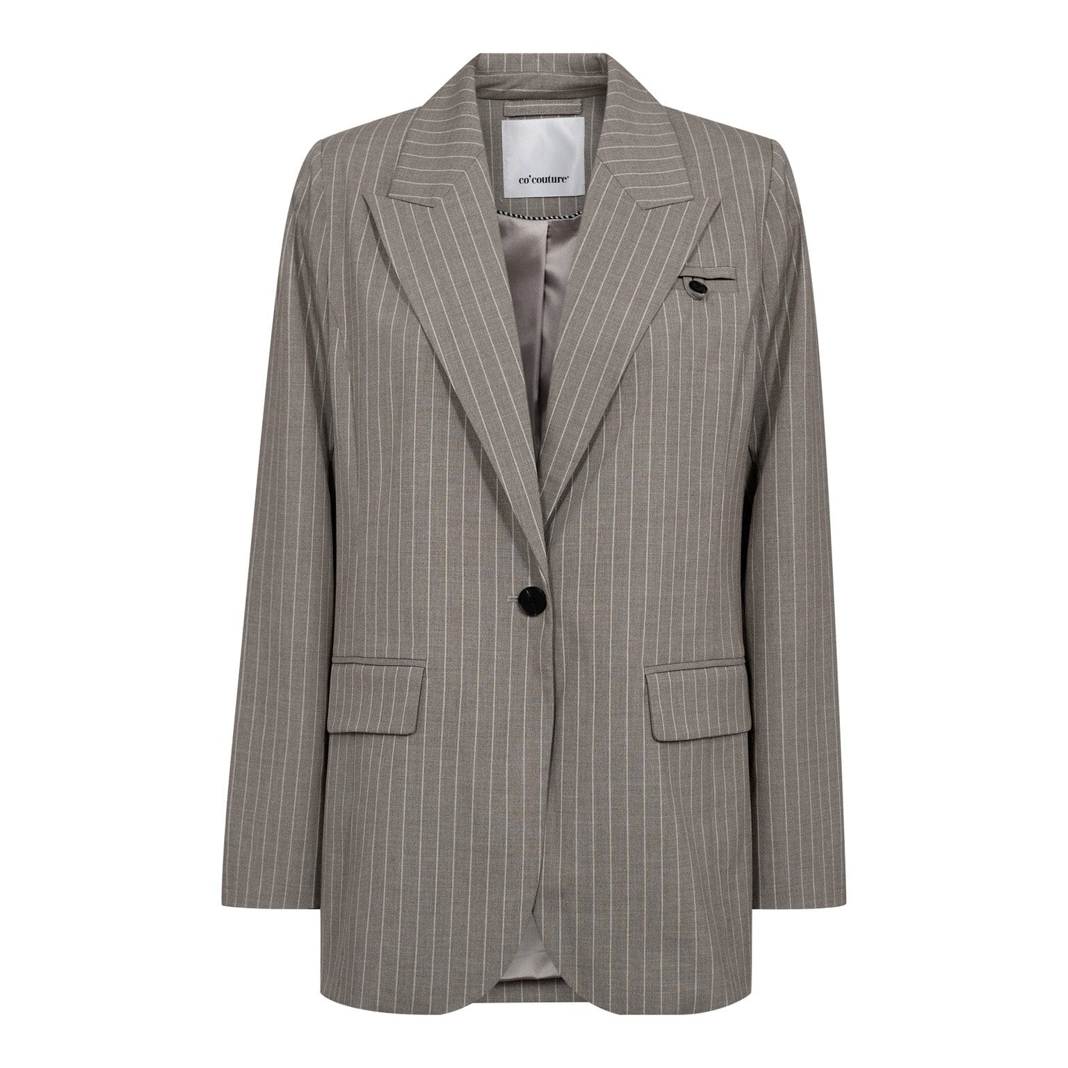 QuinCC Pin Fitted Blazer - Taupe