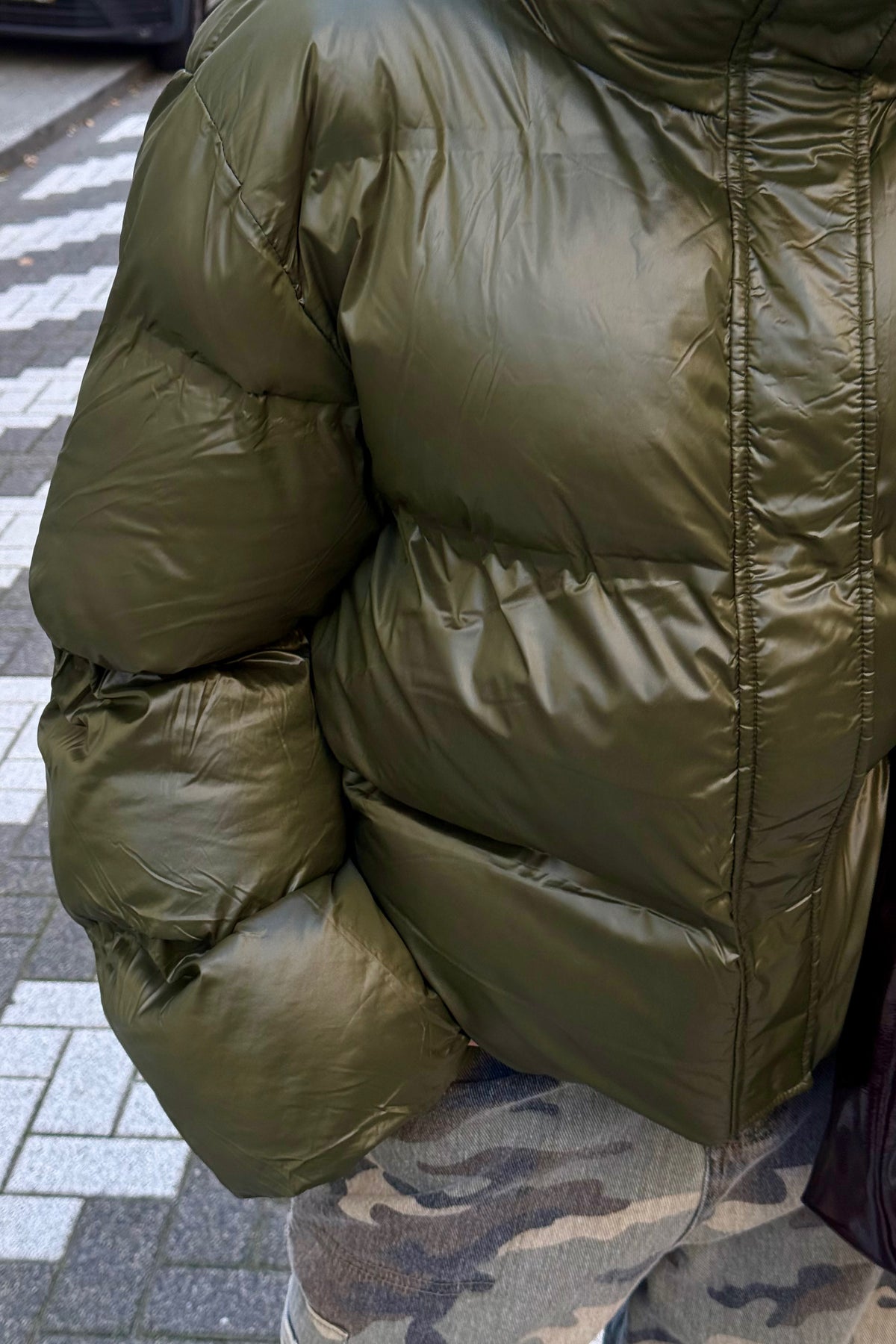 Rhea Shiny Puffer Jas - Groen
