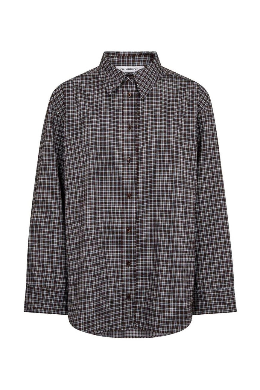 OdemCC Check Blouse - Donker Bruin
