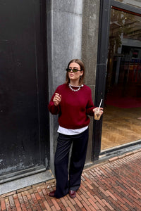Nathalie Pinstripe Pants - Navy