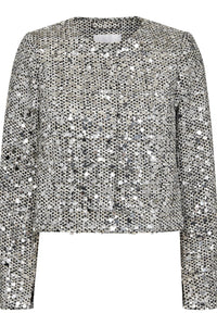 Boucle Sequin Jacket Zwart/Wit