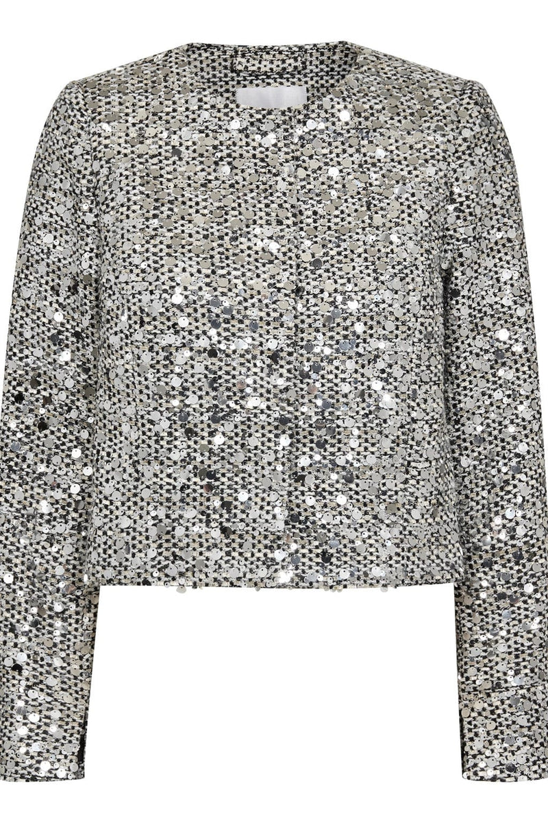 Boucle Sequin Jacket Zwart/Wit