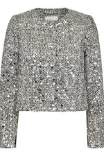 Boucle Sequin Jacket Zwart/Wit