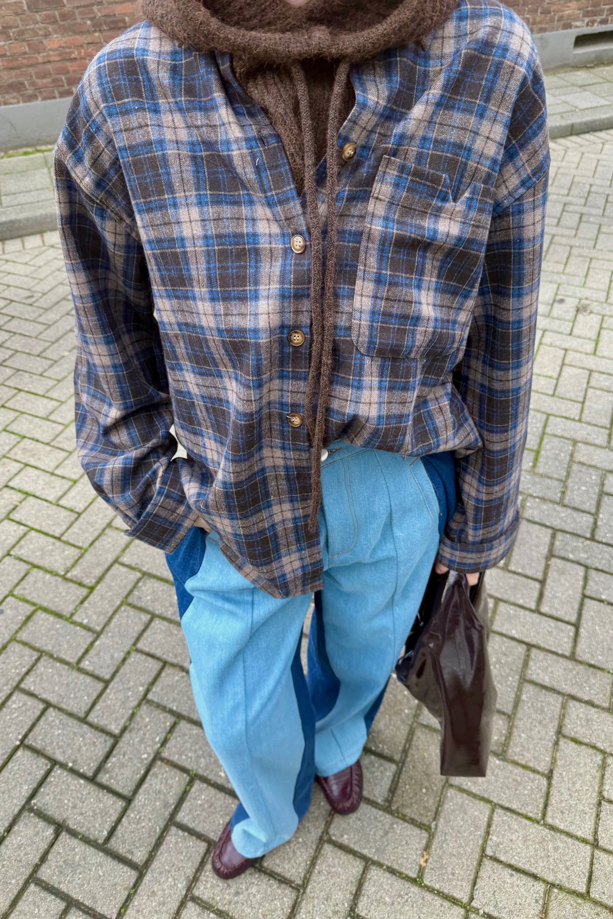 N-Marlon Blouse - Bruin/Blauw