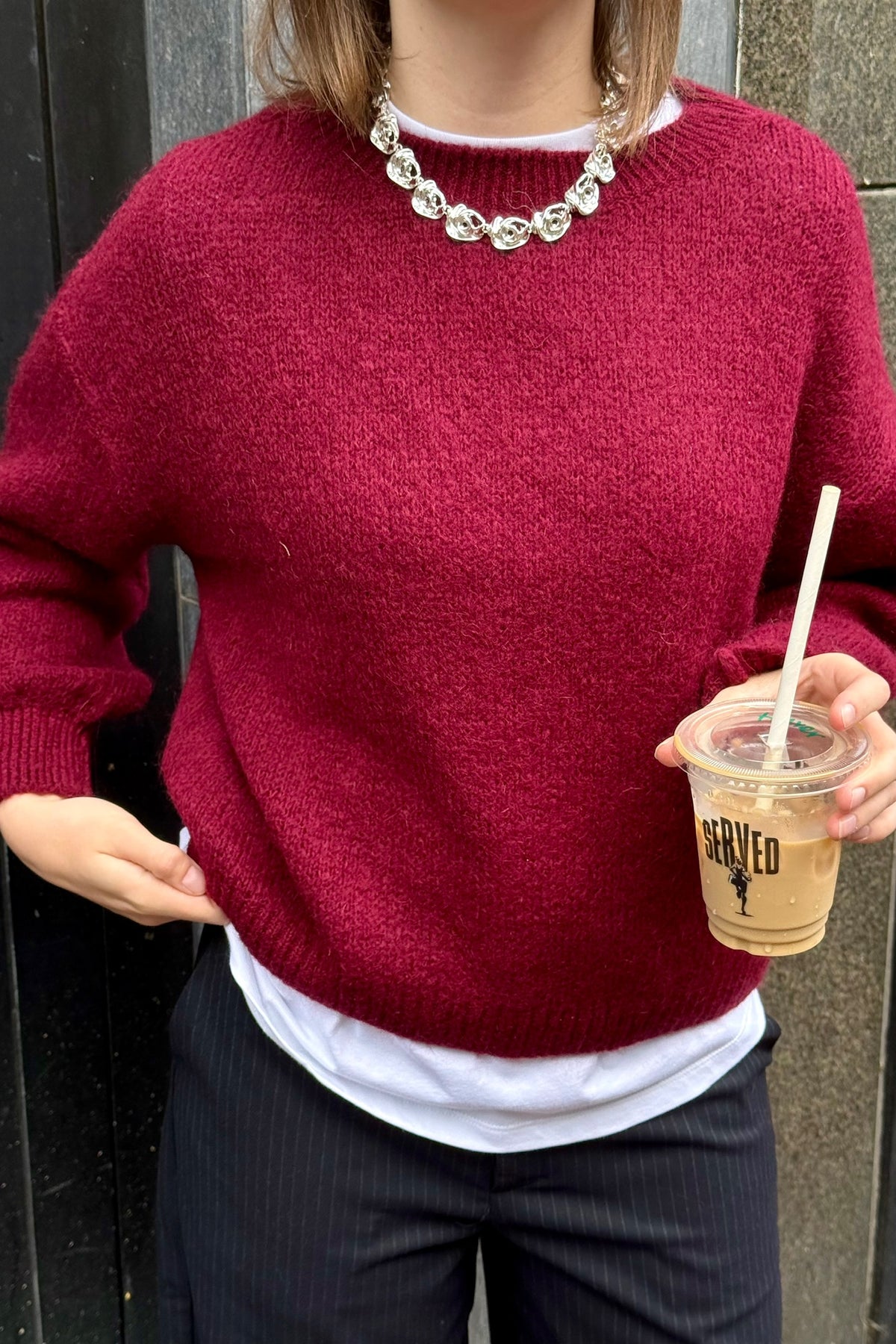 Olivia Mohair Trui - Burgundy