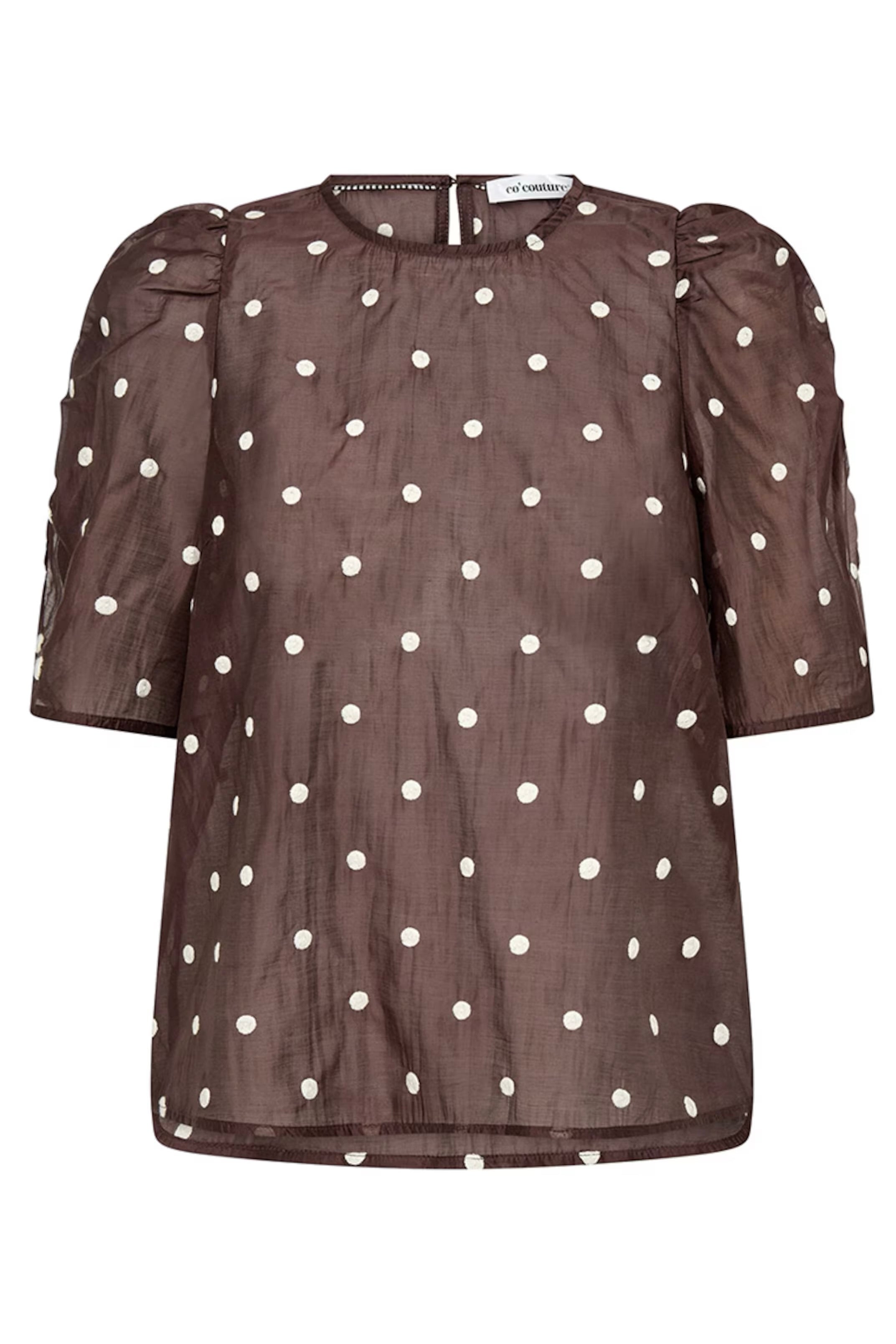 DitaCC Stippen Blouse - Donker Bruin