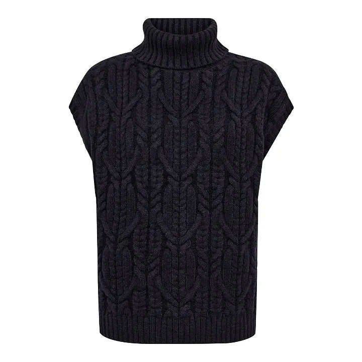 RowCC Oversize Cable Knit Spencer - Donkerblauw