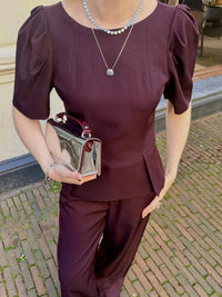 Mellisana Structure Blouse - Bordeaux