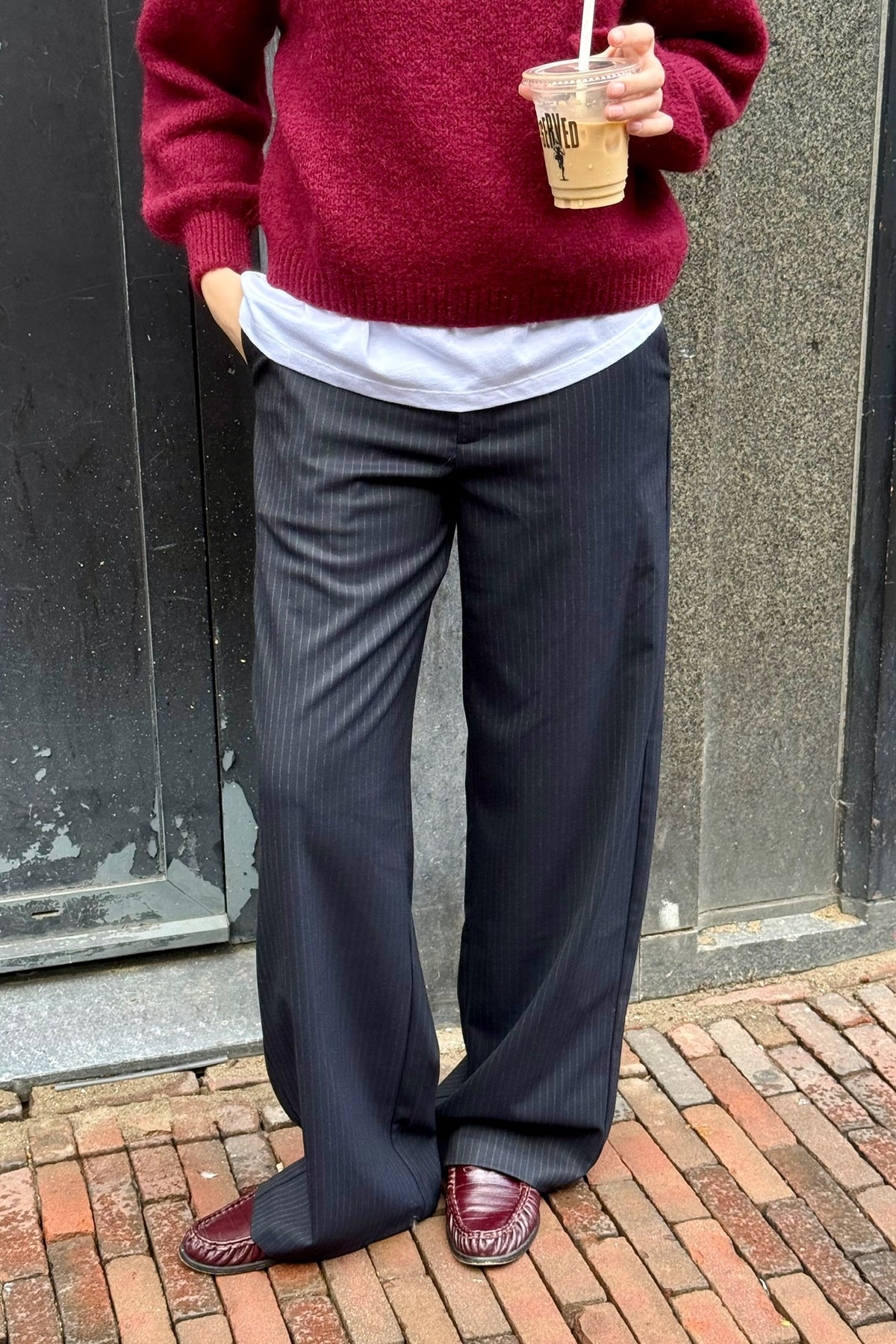 Nathalie Pinstripe Pants - Navy