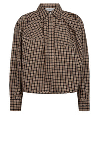 Sophie Geruite Blouse - Beige