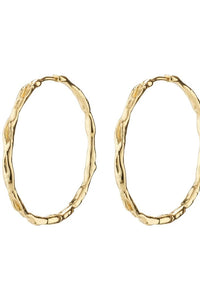 Eddy Recycled Organic Shaped Maxi Hoops - Goud