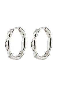 Eddy Recycled Organic Shaped Medium Hoops - Zilver