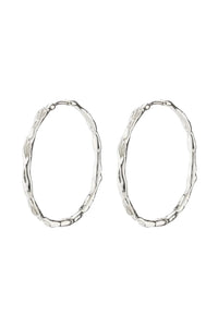 Eddy Recycled Organic Shaped Maxi Hoops - Zilver