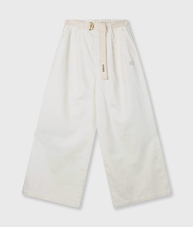Wide Twill Pants - Beige