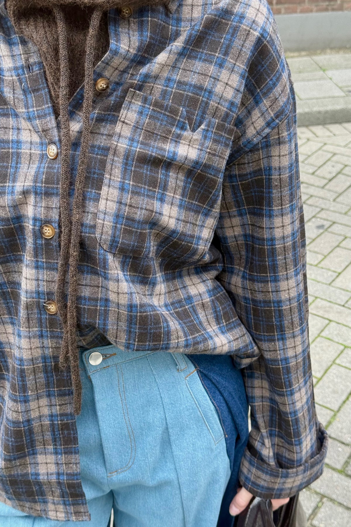 N-Marlon Blouse - Bruin/Blauw