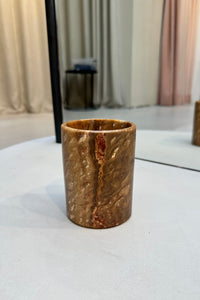 Alabaster Waxinelichthouder Cilinder - Bruin