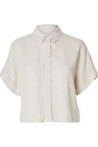 SLFViva Cropped Blouse - Creme
