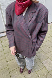Jasmin Blazer - Bordeaux Geruit