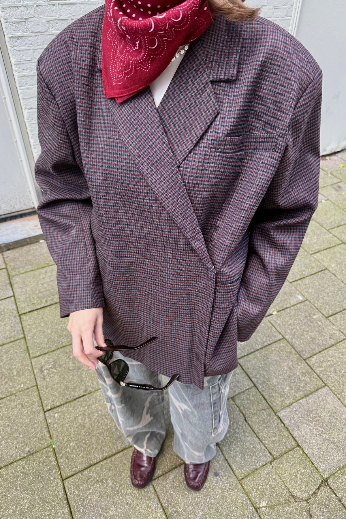 Jasmin Blazer - Bordeaux Geruit