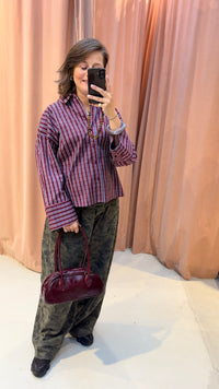 ReneeCC Geruite Blouse - Rood