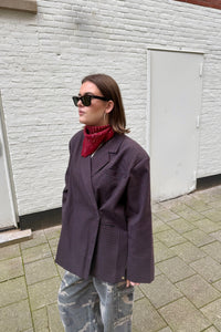 Jasmin Blazer - Bordeaux Geruit