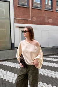 Drape Satijnen Top - Ecru