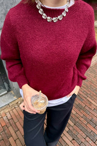 Olivia Mohair Trui - Burgundy