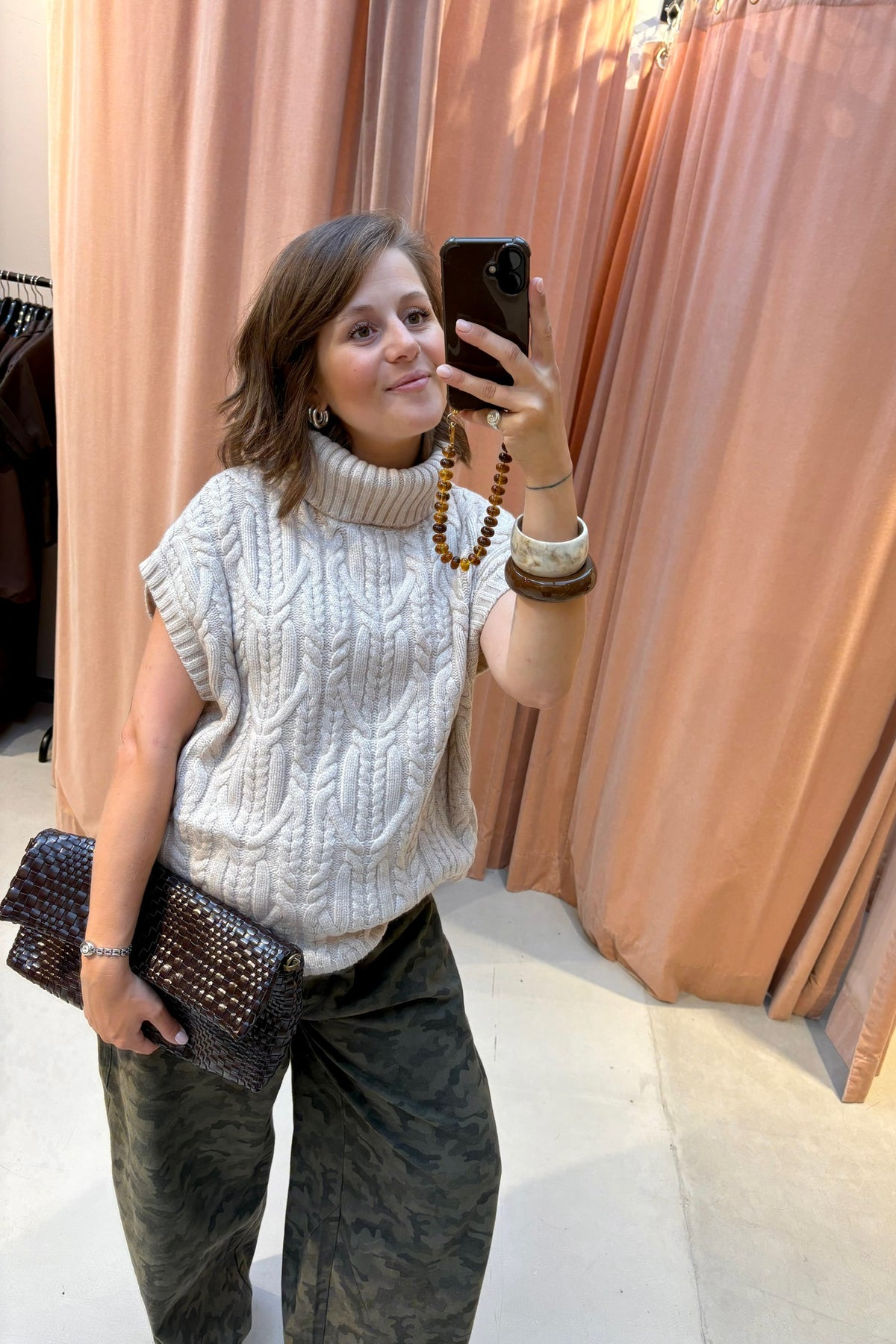 RowCC Oversize Cable Knit Spencer - Crème