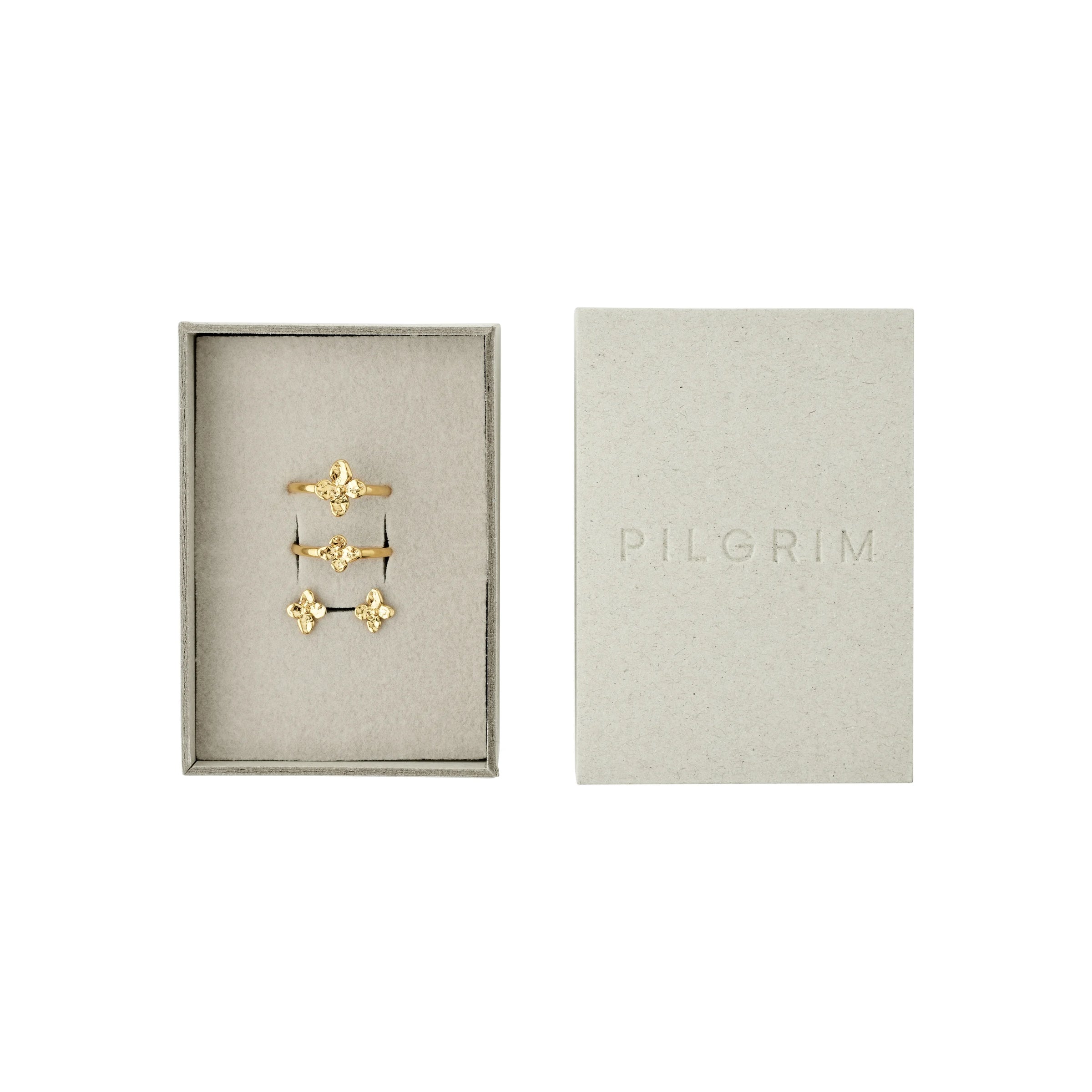 Sanine Gift Set Oorbellen & Ringen - Goud