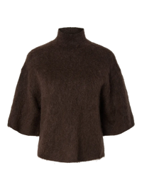 YASTilde Mohair Korte Mouwen Trui - Bruin