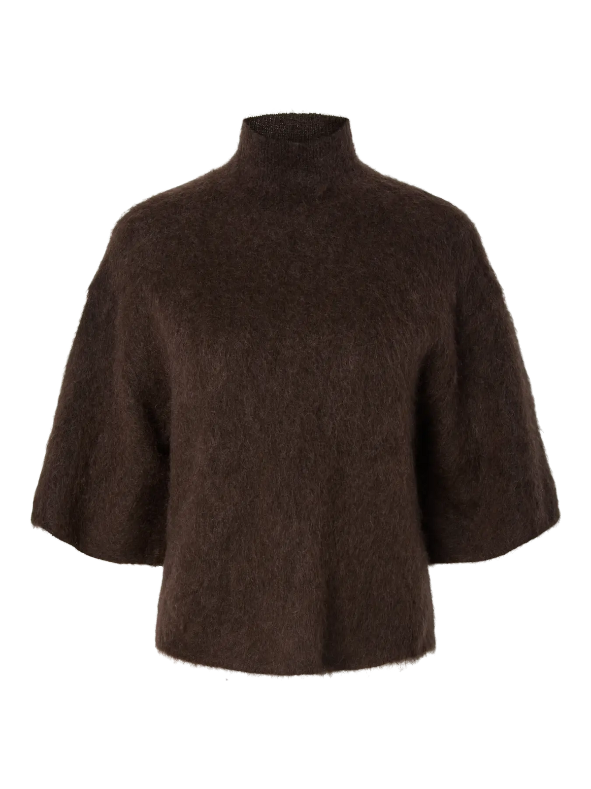 YASTilde Mohair Korte Mouwen Trui - Bruin