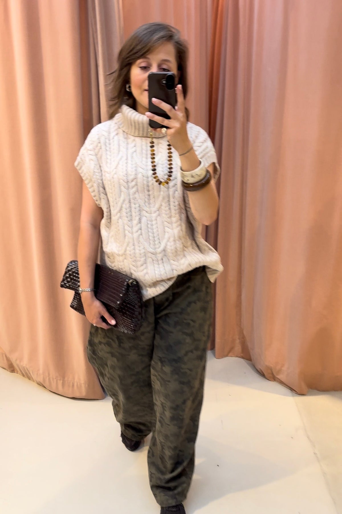 RowCC Oversize Cable Knit Spencer - Crème