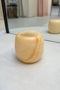Alabaster Waxinelichthouder Rond - Bruin