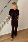 YASRoyalina Sequin Top - Bordeaux