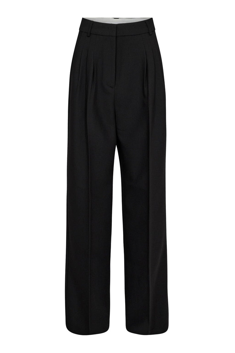 Vola Pleat Pantalon - Zwart