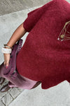 Vicky Heavy Satijnen Rok - Dark Rose
