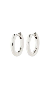 Charm Small Hoop Earrings - Silver