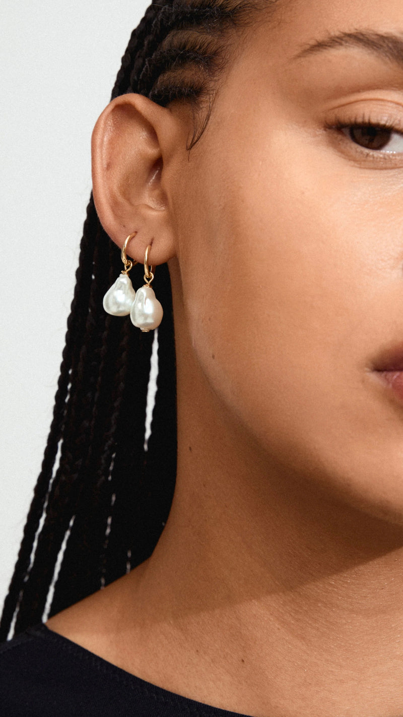 Sky Pearl Earrings - Goud