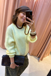 Olivia Mohair Trui - Licht Geel